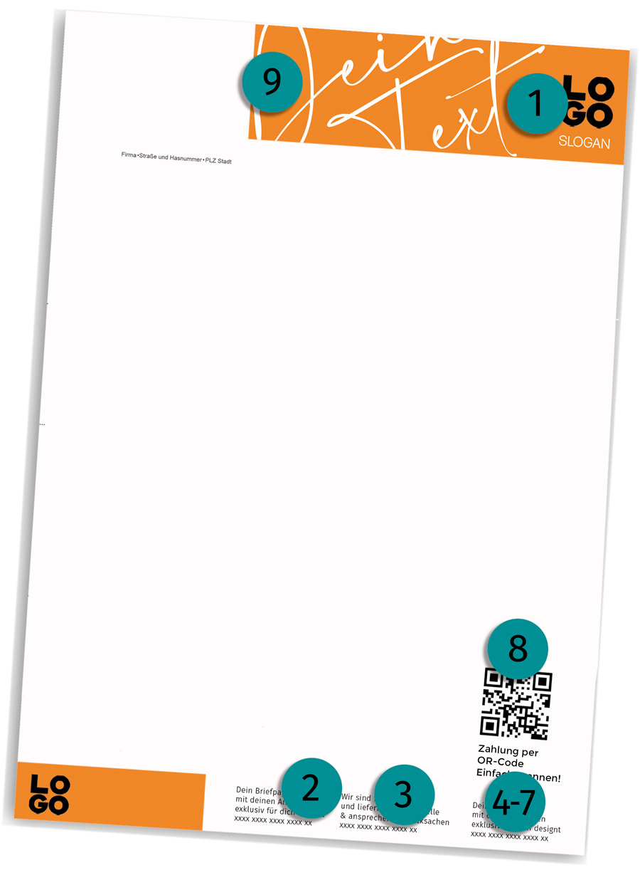 briefpapier aufbau