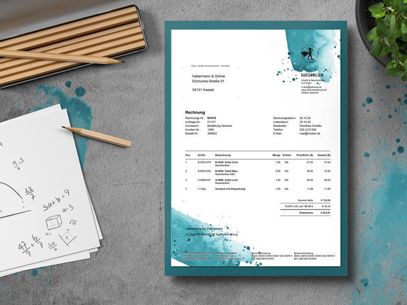 briefpapier standart tuerkis