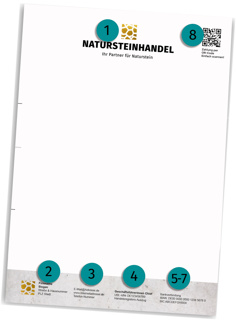 briefpapier aufbau