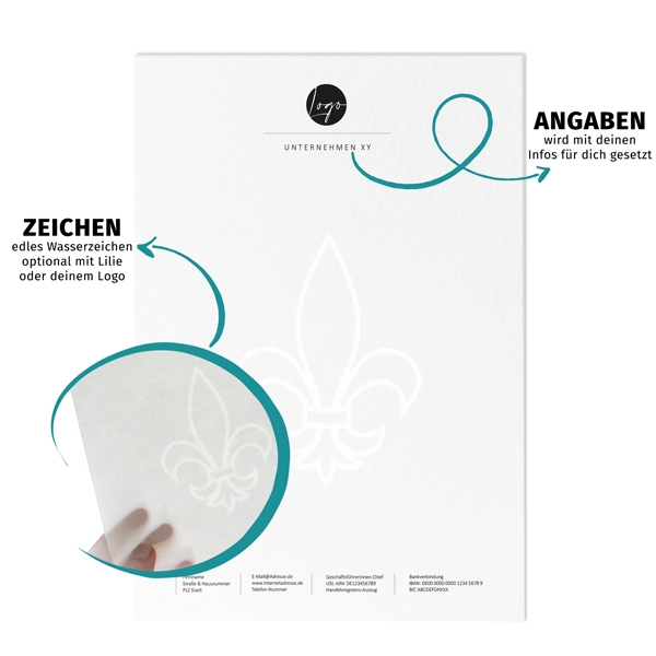 Preview: Briefpapier mit Wasserzeichen Preview: Briefpapier mit Wasserzeichen
