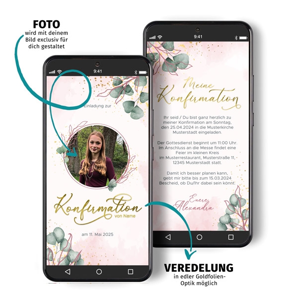 Digitale Einladung zur Konfirmation- Wonderful