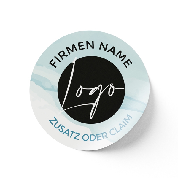 Runder Aufkleber mit Firmenlogo