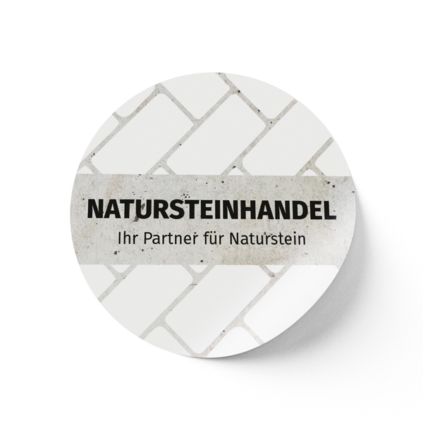 Eckiger Aufkleber mit Firmenlogo