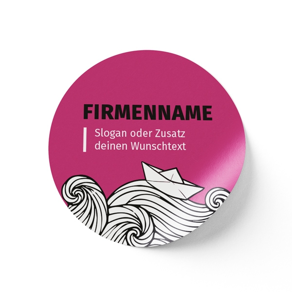 Runder Aufkleber mit Firmenlogo