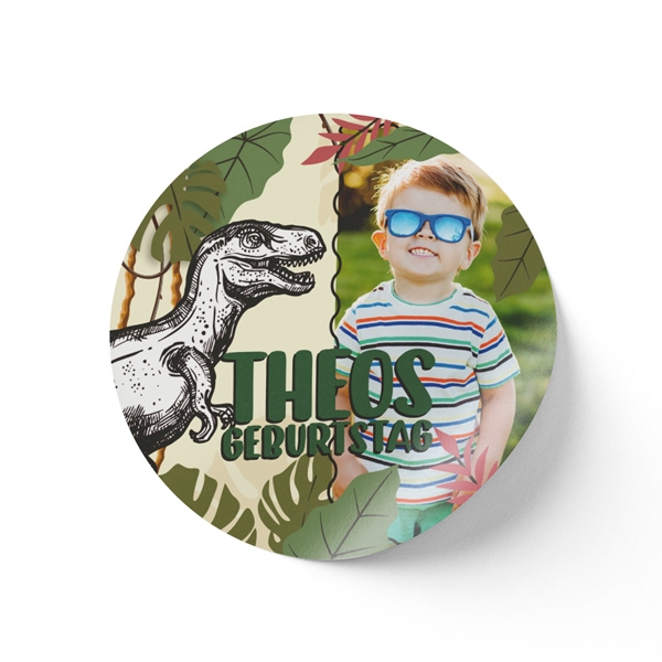 Aufkleber Kindergeburtstag Dino