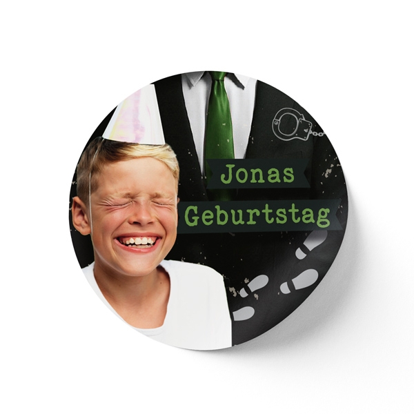 Aufkleber Kindergeburtstag Geheimagent