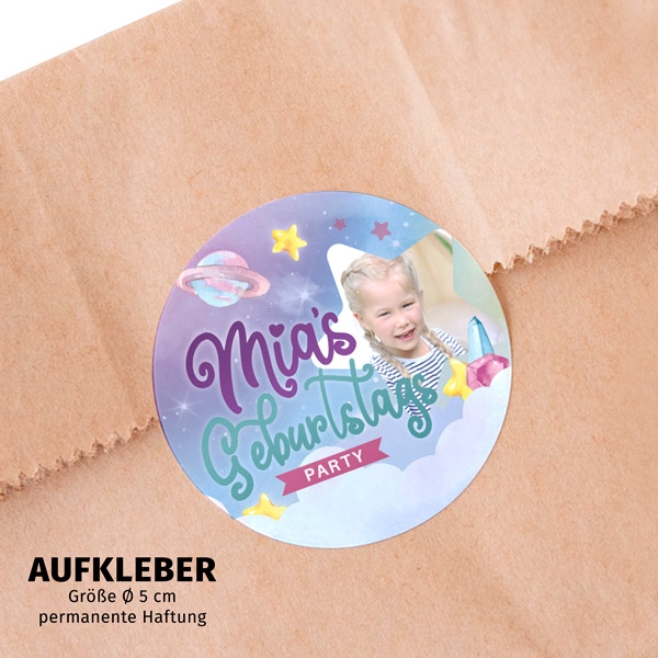 Aufkleber Kindergeburtstag Ø 5 cm