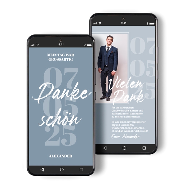Digitale Dankeskarte zur Konfirmation- Numerary