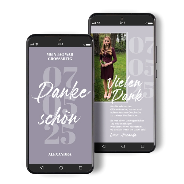 Digitale Dankeskarte zur Konfirmation- Numerary