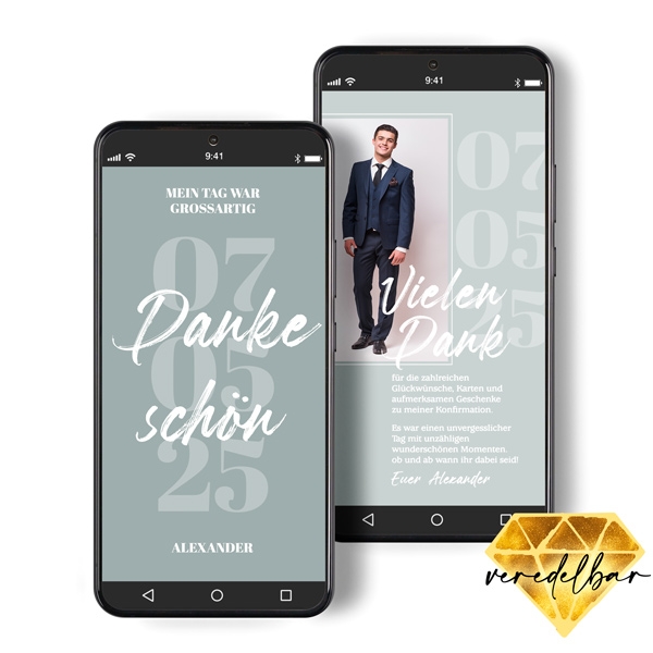 Digitale Dankeskarte zur Konfirmation- Numerary