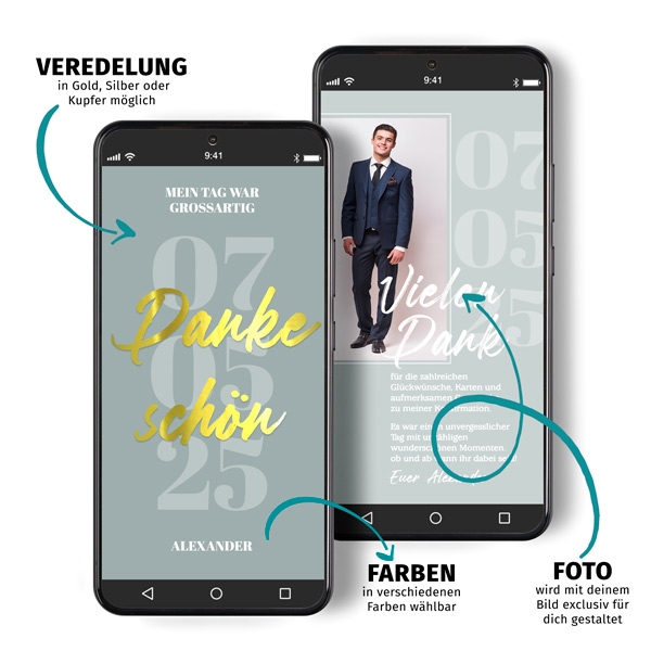 Digitale Dankeskarte zur Konfirmation- Numerary
