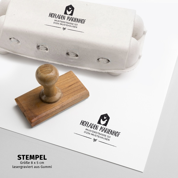 Stempel für Eierkartons - Hofladen
