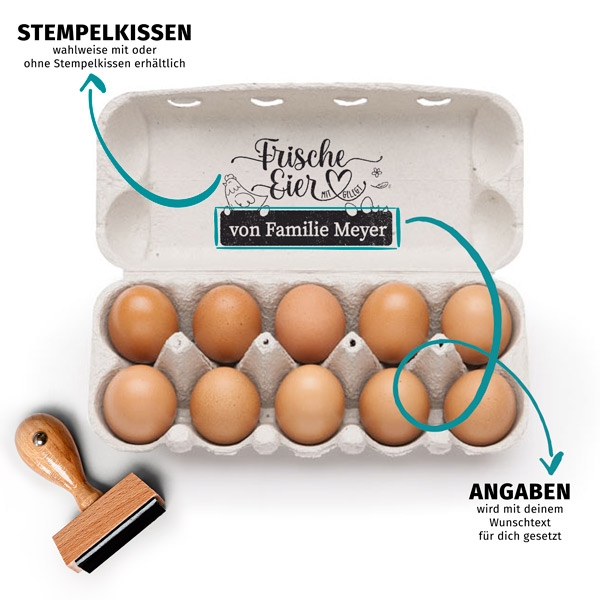 Stempel für Eierkartons - mit Liebe