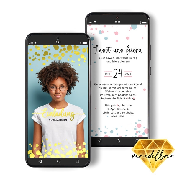 Digitale Einladung - Sparkle Dots