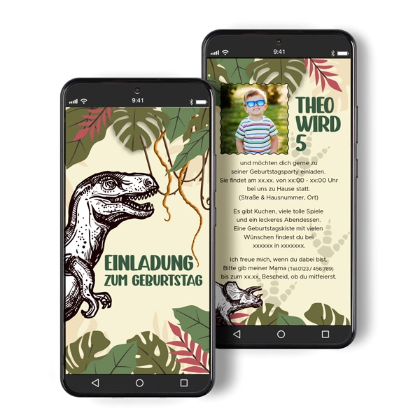 Digitale Einladung - Dino