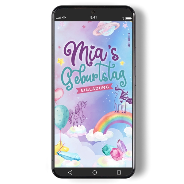 Digitale Einladung - Einhorn