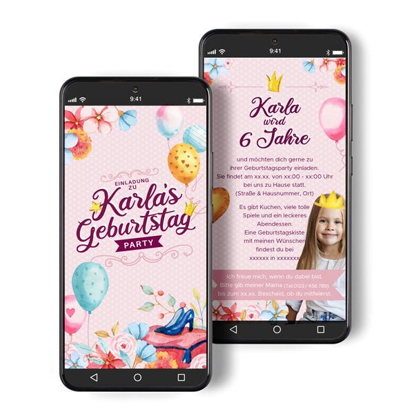 Digitale Einladung - Prinzessin