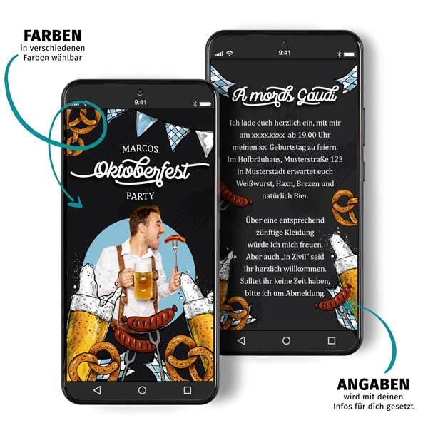 Digitale Einladung zur Mottoparty - Oktoberfest
