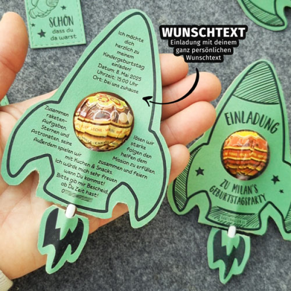 Preview: Einladung - Lolli - Rakete