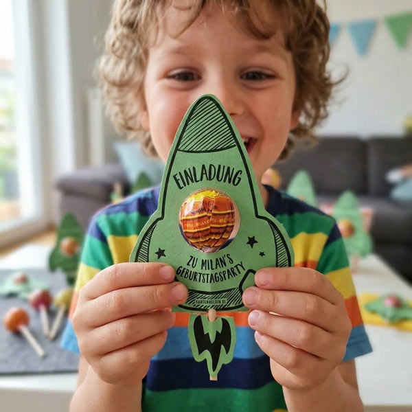 Preview: Einladung - Lolli - Rakete