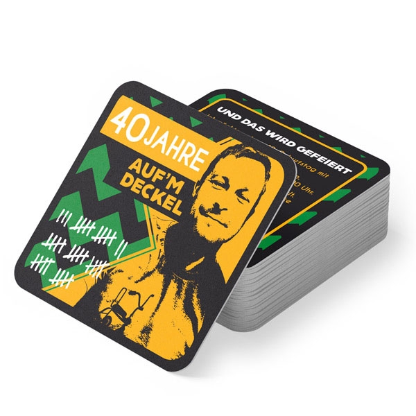 Preview: Bierdeckel Einladung - Auf m Deckel Preview: Bierdeckeleinladung in Farbe Grün