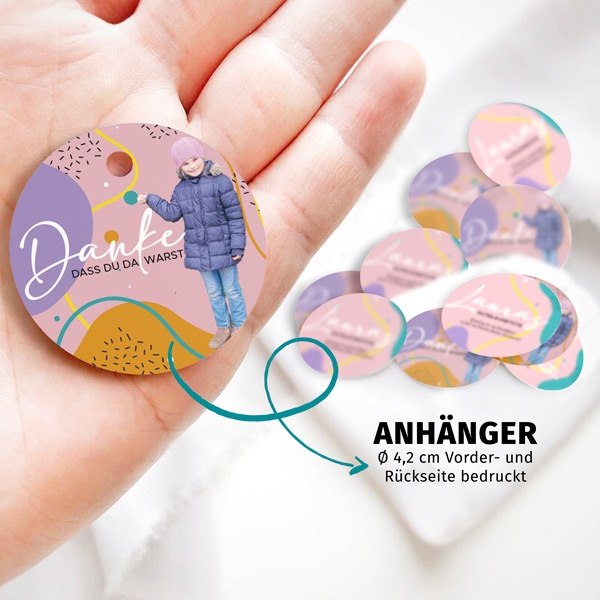 Geschenkanhänger Kunterbunt Ø 4,2 cm