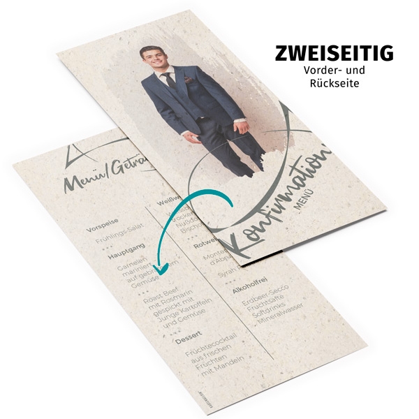 Menükarte Konfirmation - Umweltbewusst
