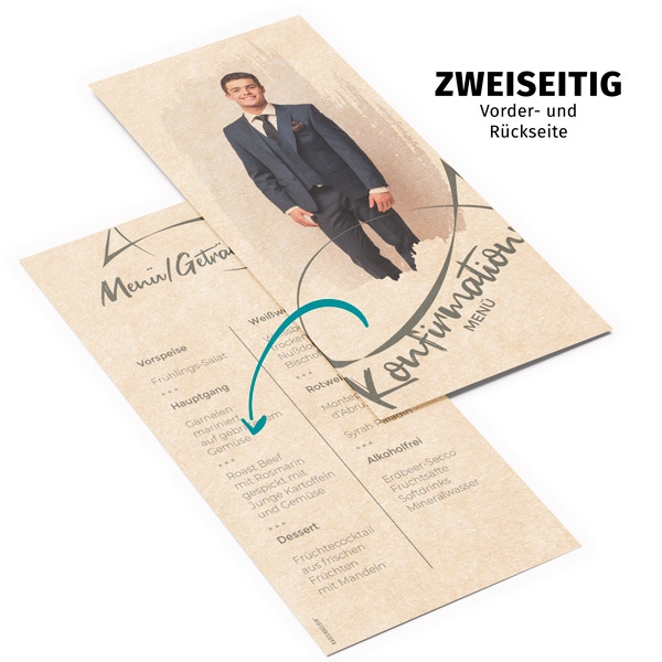 Menükarte Konfirmation - Umweltbewusst