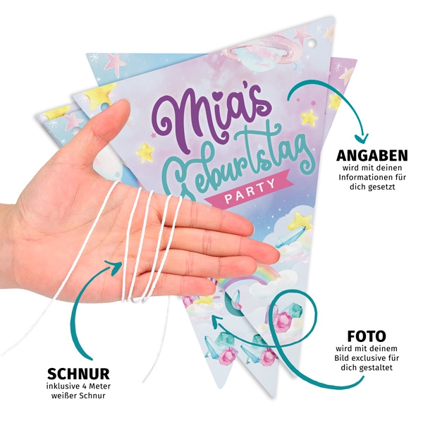 Wimpelkette mit Schnur