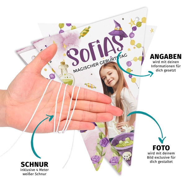 Wimpelkette mit Schnur