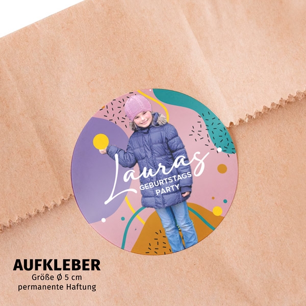 Aufkleber Kindergeburtstag Ø 5 cm