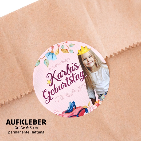 Aufkleber Kindergeburtstag Ø 5 cm