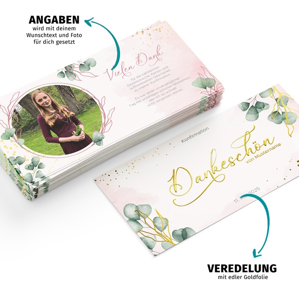 Dankeskarte Konfirmation - Wonderful