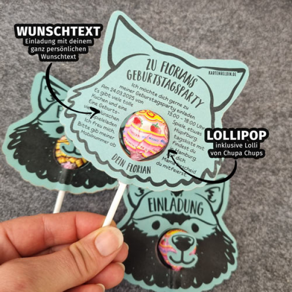 Einladung - Lolli - Waschbär