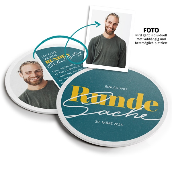 Bierdeckel Einladung - Runde Sache