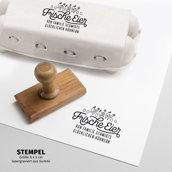 Stempel für Eierkartons - Frische Eier