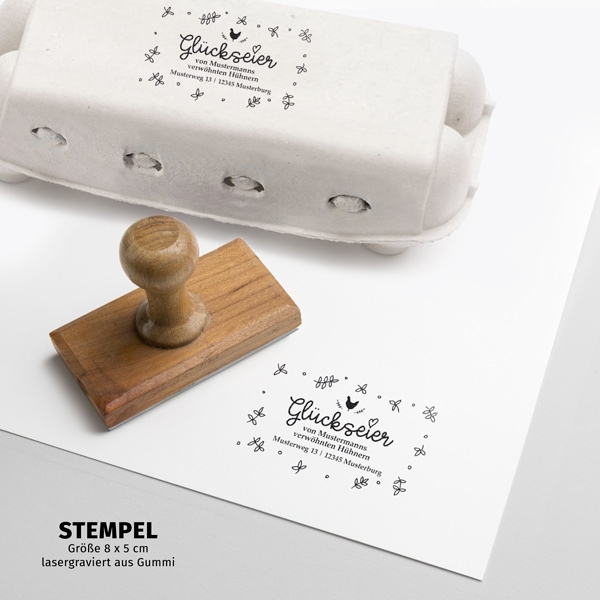 Stempel für Eierkartons - Glückseier