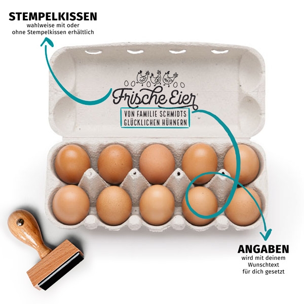 Stempel für Eierkartons - Frische Eier