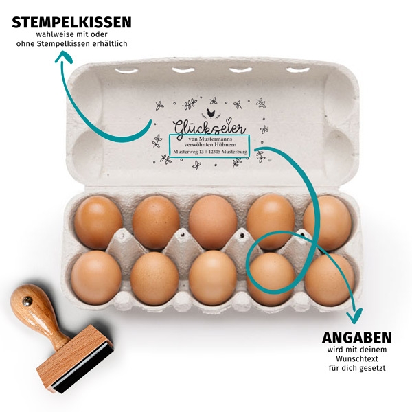 Stempel für Eierkartons - Glückseier