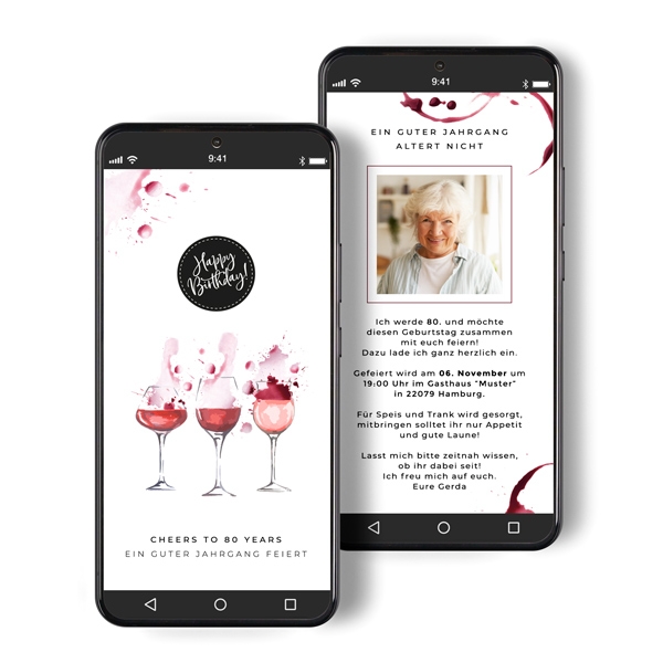Digitale Einladung - Wein