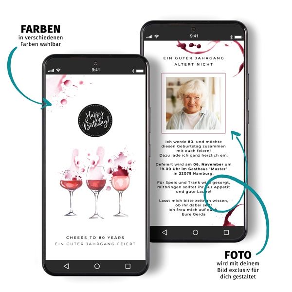 Digitale Einladung - Wein