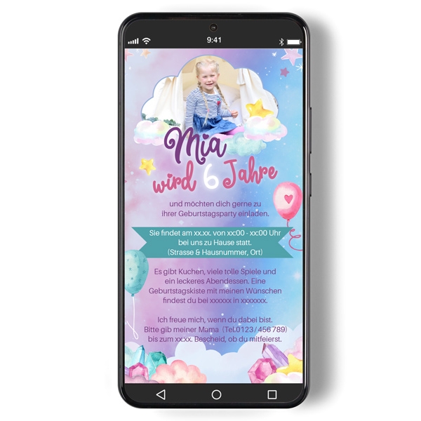 Digitale Einladung - Einhorn