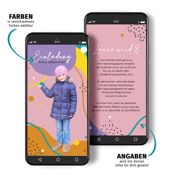 Digitale Einladung - Kunterbunt