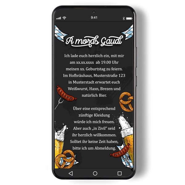 Digitale Einladung zur Mottoparty - Oktoberfest