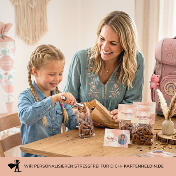 Gastgeschenk - Tischdeko Einschulung Boho Vibes