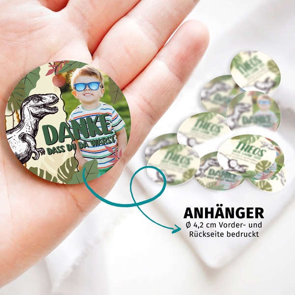 Geschenkanhänger mit deinem Foto und Wunschtext  Ø 4,2 cm