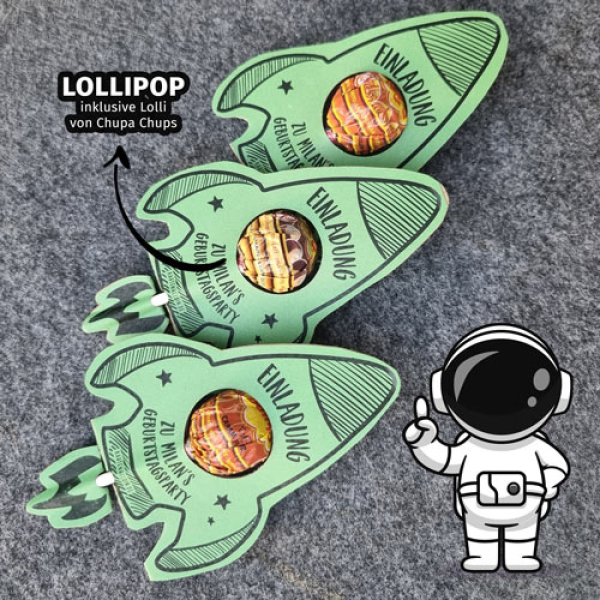 Einladung - Lolli - Rakete