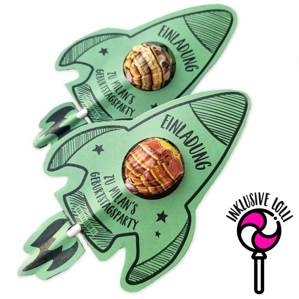 Einladung - Lolli - Rakete
