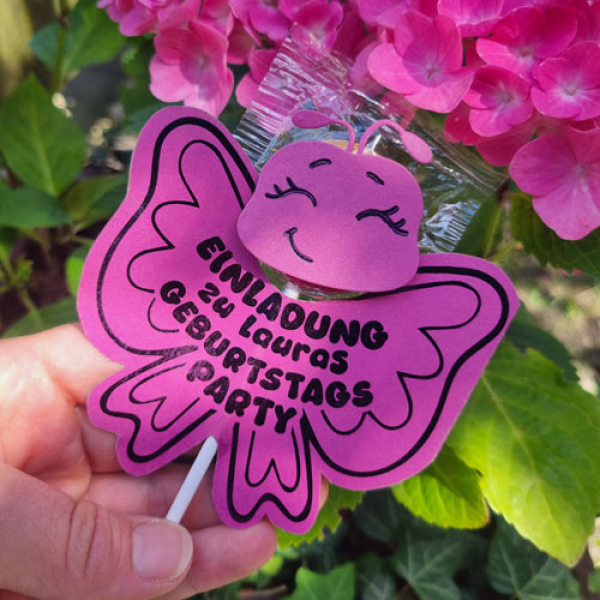 Einladung - Lolli - Schmetterling