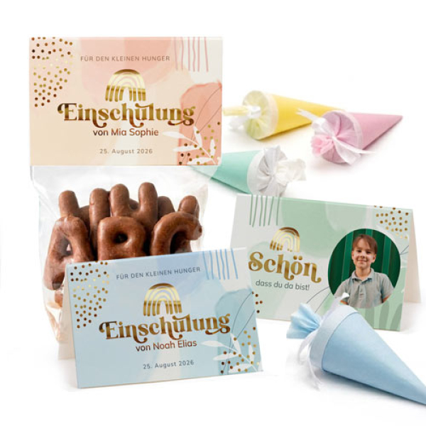 Gastgeschenk - Tischdeko Einschulung Boho Vibes